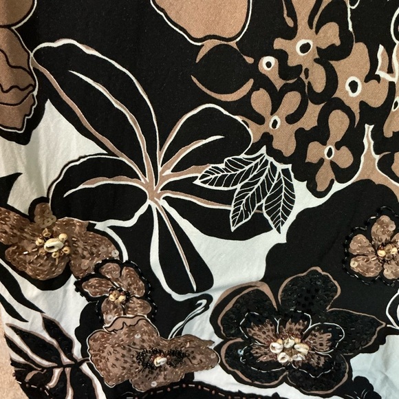 Kudetal. Floral Black and Brown Women's Dress - Picture 5 of 9